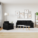 vidaXL Kanapé Szett 2 pcs Fekete 198 x 78 x 80 cm Bársony