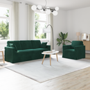 vidaXL Kanapé Szett 2 pcs Sötétzöld 198 x 78 x 80 cm Bársony