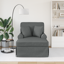 vidaXL Fotel Loungba Szoknyával párnával 3 pcs Sötétszürke szövet