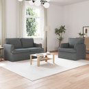 vidaXL Kanapé Szett 2 pcs Sötétszürke 144 x 80 x 85 cm szövet