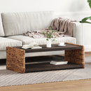 vidaXL Dohányzóasztal Természetes 110 x 55 x 35 cm Tömör Mahagóni Fa