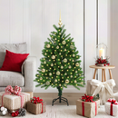 vidaXL Karácsonyfa 150 LED-del állvánnyal Zöld 120 cm PE