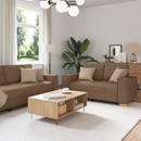 vidaXL Kanapé 3 pcs Barna 220 x 80 x 84 cm Lábbal kevert anyag