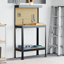 vidaXL Munkapad polcokkal Fekete 81 x 41 x 145 cm Mérnöki fa és fém