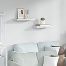 vidaXL Falpolc tárolóval 2 pcs Fehér márvány 50 x 23,5 x 4 cm Faanyag