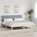 vidaXL Ágykeret fejtámlával Fehér 200 x 200 cm Tömör fenyőfa
