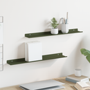 vidaXL Lebegő polc 2 pcs Olajzöld 60 x 8,5 x 2,5 cm Acél