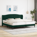 vidaXL Ágykeret fejtámlával Sötétzöld 180 x 200 cm Bársony
