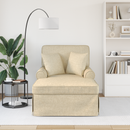 vidaXL Fotel Loungba Szoknyával párnával párnával 3 pcs Krém szövet