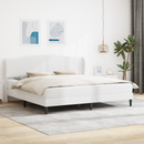 vidaXL Ágykeret fejtámlával Fehér 180 x 200 cm Műbőr