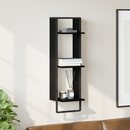 vidaXL Falpolc polcokkal Fekete tölgy 30 x 25 x 100 cm Faanyag