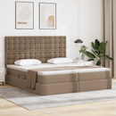 vidaXL Ágy tárolóval és matraccal matracmal Kávé 200 x 200 cm Műbőr