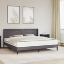 vidaXL Ágykeret LED szalagokkal fejtámlával Szürke 180 x 200 cm Műbőr