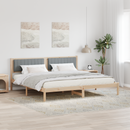 vidaXL Ágykeret fejtámlával Világosszürke 200 x 200 cm Tömör fenyőfa