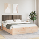 vidaXL Ágykeret Kárpitozott Fejtámlával Tópszínű 150 x 200 cm