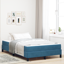 vidaXL Boxrugós ágy matracmal Sötét kék 120 x 190 cm szövet