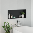 vidaXL Zuhany Niche Fekete 75 x 30 x 9,5 cm Rozsdamentes acél