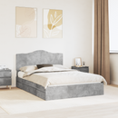 vidaXL Tárolós Ágy fejtámlával Beton Szürke 150 x 200 cm Faanyag