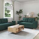 vidaXL Kanapé 3 pcs Sötétzöld 221 x 80 x 80 cm Lábbal kevert anyag