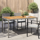 vidaXL Kerti Asztal Szürke 150 x 90 x 75 cm polirattan