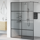 vidaXL Walk-in zuhanyfal Fekete 140 x 195 cm edzett üveg