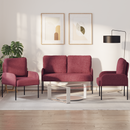 vidaXL Ülőgarnitúrák párnával 3 pcs Bordó 115 x 56 x 80 cm Furnér