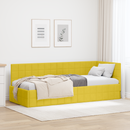 vidaXL Sarokágy keret fejtámlával Sárga 80 cm x 200 cm Bársony