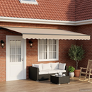 vidaXL Elektromos Kihúzható Napernyő Beige és Antracit 4 × 3,5 m