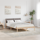 vidaXL Ágykeret fejtámlával Barna és taupe 140 x 190 cm Tömör fenyőfa