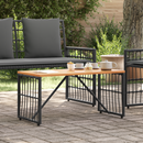 vidaXL Kültéri Asztal Fekete 80 x 40 x 40 cm Acél és poli rattan