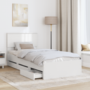 vidaXL Ágykeret fiókkal fejtámlával Fehér 90 x 190 cm Mérnöki Fa