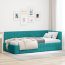 vidaXL Sarokágy keret fejtámlával Türkiz 90 cm x 190 cm Bársony