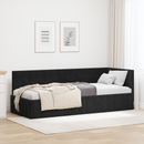 vidaXL Sarokágy keret fejtámlával Fekete 80 cm x 200 cm Bársony