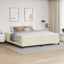 vidaXL Ágykeret matracmal Krém 200 x 200 cm szövet