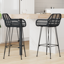 vidaXL Bárszék 2 pcs 55 x 52 x 105 cm Rattan és Vas