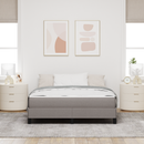 vidaXL Boxrugós ágy matracmal Tópszínű 140 x 190 cm szövet