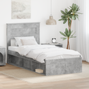 vidaXL Ágykeret fejtámlával Beton Szürke 75 x 190 cm Tömör fenyőfa