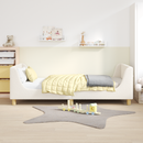 vidaXL Gyerekágy kerettel fejtámlával Krémszínű 90 x 200 cm Bouclé