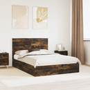 vidaXL Tárolós Ágy fejtámlával Füstölt tölgy 160 x 200 cm Faanyag