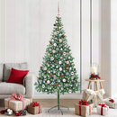 vidaXL Mű karácsonyfa 300 LED-del állvánnyal Zöld 210 cm PVC és Acél