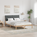 vidaXL Ágykeret Kárpitozott Fejtámlával fejtámlával Barna 135 x 190 cm