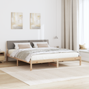 vidaXL Ágykeret fejtámlával Barna és taupe 200 x 200 cm Tömör fenyőfa