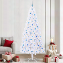 vidaXL Mű karácsonyfa 300 LED-del állvánnyal Fehér 240 cm PVC és Acél