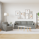 vidaXL Kanapé Szett 2 pcs Világosszürke 228 x 78 x 80 cm Bársony