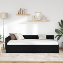 vidaXL Sarokágy keret fejtámlával Fekete 80 cm x 200 cm szövet