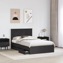 vidaXL Ágykeret fiókkal fejtámlával Fekete 120 x 190 cm Mérnöki Fa