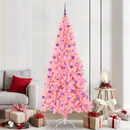 vidaXL Karácsonyfa 300 LED-del állvánnyal Rózsaszín 210 cm PVC