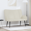 vidaXL Kétüléses Kanapé Krémszínű 115 x 61 x 87 cm Bársony