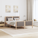 vidaXL Ágykeret fejtámlával Barna és taupe 140 x 190 cm Tömör fenyőfa