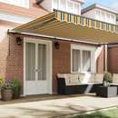 vidaXL Behúzható napellenző Zöld és sárga 500 × 350 cm